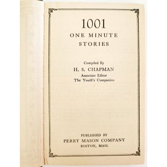 1927 1001 One Minute Stories 1st Edition H.S Chapman HC Book Antique F21 - Picture 3 of 8